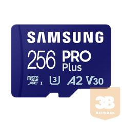   Samsung MicroSD kártya - 256GB MB-MD256SB/WW (PRO PLUS kártyaolvasóval, R180/W130, adapter, 256GB)