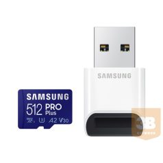   SAMSUNG PRO Plus 512GB microSDXC UHS-I U3 160MB/s Full HD 4K UHD memory card including USB card reader