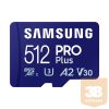 SAMSUNG Memóriakártya, PRO Plus + Reader microSDXC 512GB, CLASS 10, UHS-I, U3, V30, A2, R180/W130