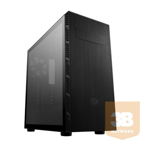 COOLER MASTER Ház Midi ATX MasterBox MB600L V2 (1x5,25"slot) Tápegység nélkül, Fekete Üvegfalú