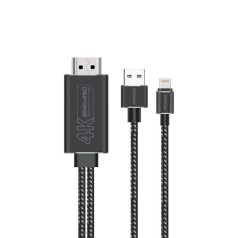   Promate Átalakító - MEDIALINK LT (Plug & Play, 1x4K HDMI, 1xUSB 3.0, 1xLightning, fekete)