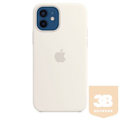 MOBIL Apple iPhone 12/12 Pro Magsafe rögzítésű szilikon tok - Fehér