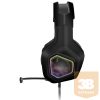 Spirit of Gamer Fejhallgató - ELITE H50 Black (MultiPlatform, RGB, 3.5mm Jack, mikrofon, hangerőszabályzó, nagy-párnás)