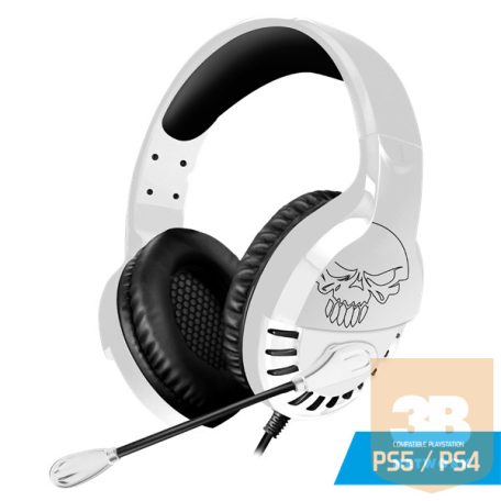 Spirit of Gamer Fejhallgató - MIC-PH3PS5 (PS4/PS5, mikrofon, 3.5mm jack, hangerőszabályzó, 1m kábel, fehér)