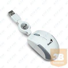   GENIUS Vezetékes egér optikai Micro Traveler USB Fehér 1200dpi