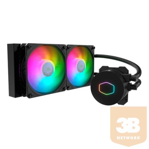 COOLER MASTER CPU hűtő MASTERLIQUID ML240L ARGB V2 (vízhűtés), Fekete, (Gyárilag összeszerelt kivitel)