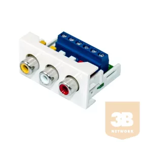   45 rendszer 3RCA sorkapcsos sárga vörös fehér vagy vörös kék zöld 1modult foglal