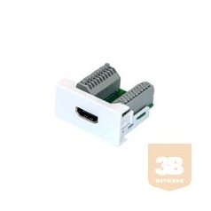   45 rendszer HDMI csatlakozó aljzat sorkapcsos csatlakozó sór (20pin Fullbekötés) bekötési rajzzal fényes fehér HDMI 1.4 Verzió