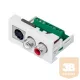 45 rendszer SV+2RCA modul RCA gyári csatlakozó (hang) Vörös fehér S Video gyári csatlakozó aljat sorkapocs 8pin 1modult foglal