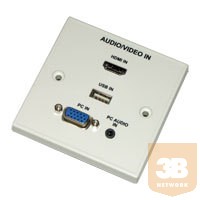 multimédiás előlap HDMI (Szerelhető), USB, VGA, 3,5 jack