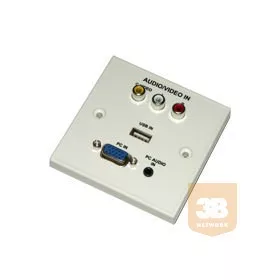 multimédiás előlap 3 RCA , USB, VGA, 3,5 jack