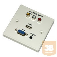 multimédiás előlap 3 RCA , USB, VGA, 3,5 jack