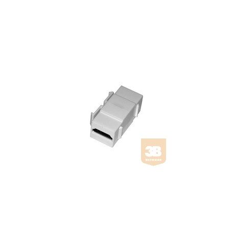 keystone foglalatú HDMI toldó 180°-os csatlakozokkal mindkét oldalon gyári csatlakozóval HDMI 1.4 verzió csatlakozó aljzat MODD-..KEY..bepattintható