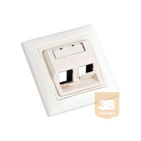üres keret 80x80, 2RJ45 ablakos/germán