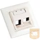 üres keret 80x80, 2RJ45 ablakos/germán