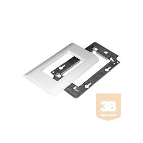   FALI KERET 45 rendszerhez, 4 modulhoz fém hordozókerettel üresen, sarkai szögletesek, külső keret fényes fehér