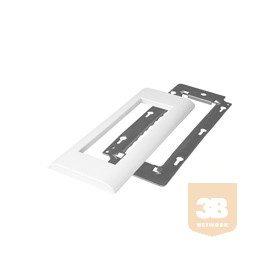   FALI KERET 45 rendszerhez, 6 modulhoz fém hordozókerettel üresen, sarkai szögletesek, külső keret fényes fehér