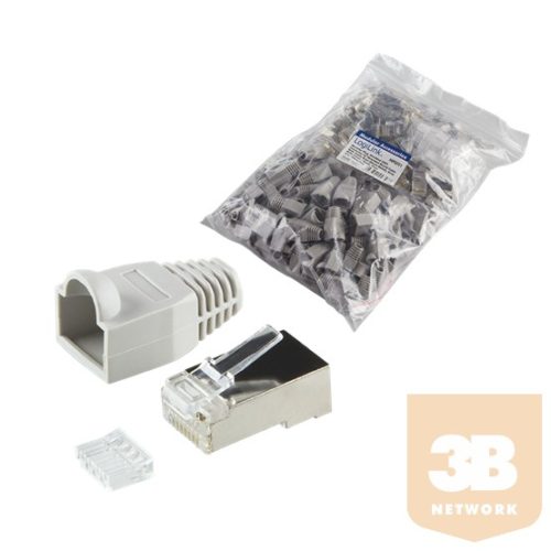 LAN LogiLink MP0021 RJ45 Cat6 csatlakozódugó - 100db/cs - Szürke