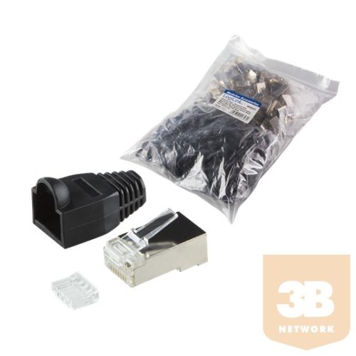 LAN LogiLink MP0022 RJ45 Cat6 csatlakozódugó - 100db/cs - Fekete