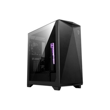 MSI Ház Midi ATX GUNGNIR 300P AIRFLOW, 5db ventilátor, Tápegység nélkül, üvegfalú, fekete