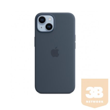 Apple iPhone 14 MagSafe rögzítésű szilikontok - Viharkék