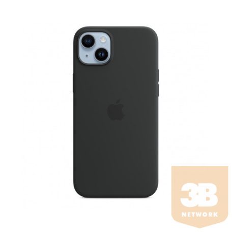 Apple iPhone 14 Plus MagSafe rögzítésű szilikontok - Éjfekete
