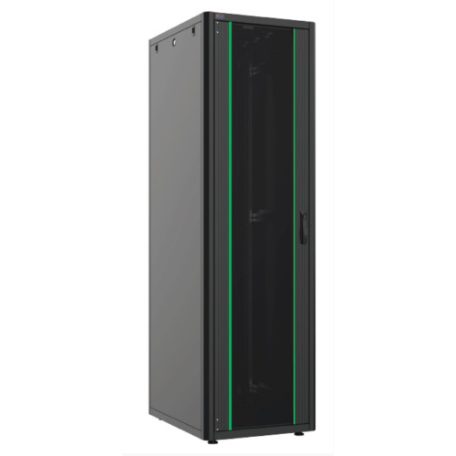 26U szerver rack szekrény 600X600 fekete, lapraszerelt