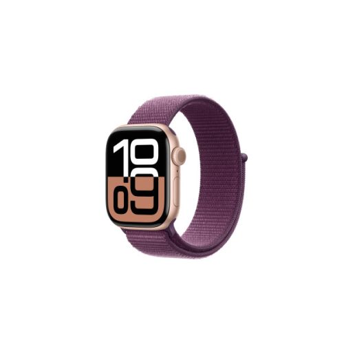 Apple Watch S10 Cellular 42mm Rose Gold Alu Case with Plum Sport Loop