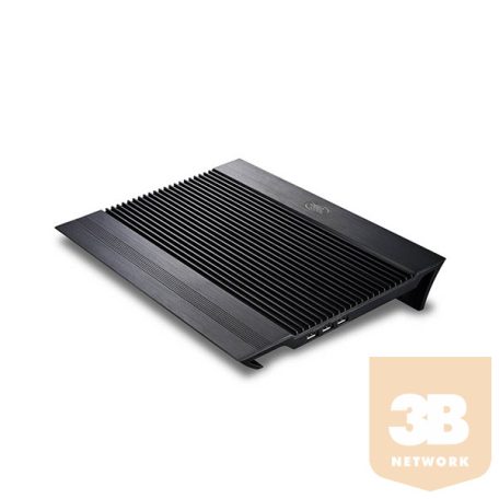 DeepCool Notebook Hűtőpad 17"-ig - N8 Black (25.1dB; max. 160,89 m3/h; 2x14cm, 4xUSB3.0, RGB)