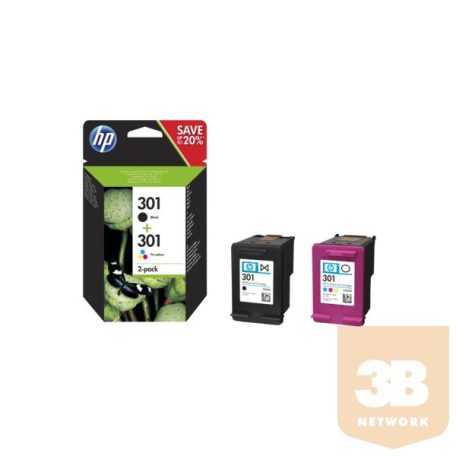 HP (301) N9J72AE kombinált fekete/háromszínű tintapatron csomag