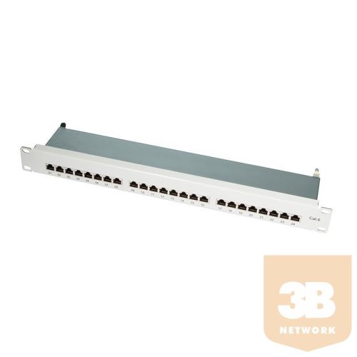 LOGILINK- patch panel 19'' kat. 6, 24-portos, árnyékolt STP, szürke