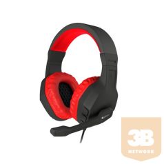   HDP Genesis Argon 200 Gamer mikrofonos sztereo fejhallgató - Piros