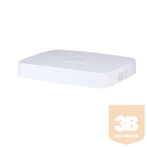 Dahua NVR Rögzítő - NVR4108-8P-4KS2/L (8 csatorna, H265, 80Mbps rögzítési sávszélesség, HDMI+VGA, 2xUSB, 1x Sata, 8xPoE)