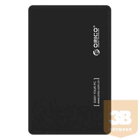 Orico Külső HDD/SSD Ház 2.5" - 2588US3-V1-BK (USB-A, Max.: 9,5 mm Max.: 4TB, fekete)