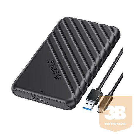 Orico Külső HDD/SSD Ház 2.5" - 25PW1-C3-BK (USB-A 3.0, Max. 7-9,5 mm, Max.: 4TB, fekete)