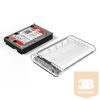 Orico Külső HDD Ház 3.5" - 3139U3-EU-CR (USB-A 3.0, Max.: 16TB, átlátszó)