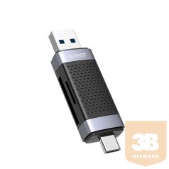   Orico Kártyaolvasó - CD2D-AC2-BK (Bemenet: USB-C/USB-A,  Kimenet: SD/TF)