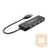 Orico USB2.0 Hub - FL01-BK (4 port, Bemenet: USB-A, Kimenet: 4xUSB-A, fekete)