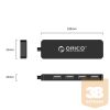 Orico USB2.0 Hub - FL01-BK (4 port, Bemenet: USB-A, Kimenet: 4xUSB-A, fekete)