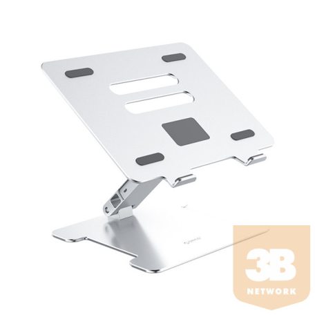 Orico Notebook állvány - LST-2AS-SV (állítható, 2x USB-A 3.0, kártyaolvasó: SD, ezüst)