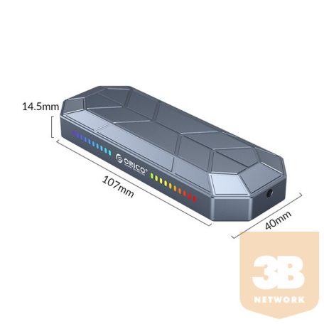 Orico Külső ház 2,5" - NVME M.2 SSD Duplicator (USB3.1 Type-C -> NVMe, Max.: 2x2TB, 10 Gbps, sötétszürke)