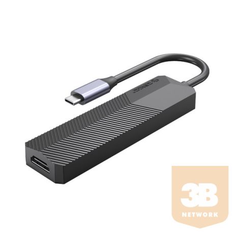 Orico Notebook Dokkoló - MDK-6P-BK /66/(Bemenet: USB-C, Kimenet: 2xUSB-A/HDMI/SD&TF/USB-C, fekete)