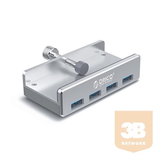 Orico USB3.0 Hub - MH4PU-SV (4 port, Bemenet: USB-A, Kimenet: 4xUSB-A, rögzíthető, ezüst)