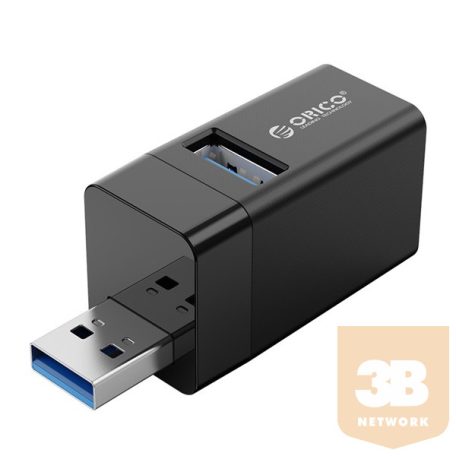 Orico USB3.0 Hub - MINI-U32-BK (2 port, Bemenet: USB-A, Kimenet: 2xUSB-A,  fekete)