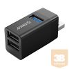 Orico USB3.0 Hub - MINI-U32-BK (2 port, Bemenet: USB-A, Kimenet: 2xUSB-A,  fekete)