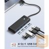 Orico USB3.0 Hub - PAPW4A-U3-015-BK (4 port, Bemenet: USB-A, Kimenet: 4xUSB-A3.0, fekete)