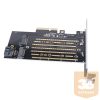 Orico PCI-E bővítőkártya - PDM2 (PCI-E 3.0 x4, Kimenet: M.2 NVMe, Max.: 2x 2TB, M-key/B-key)