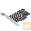 Orico PCI-E bővítőkártya - PDM2 (PCI-E 3.0 x4, Kimenet: M.2 NVMe, Max.: 2x 2TB, M-key/B-key)