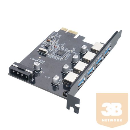 Orico PCI-E bővítőkártya - PVU3-4P (PCI-E x1, Kimenet: 4xUSB-A 3.0)