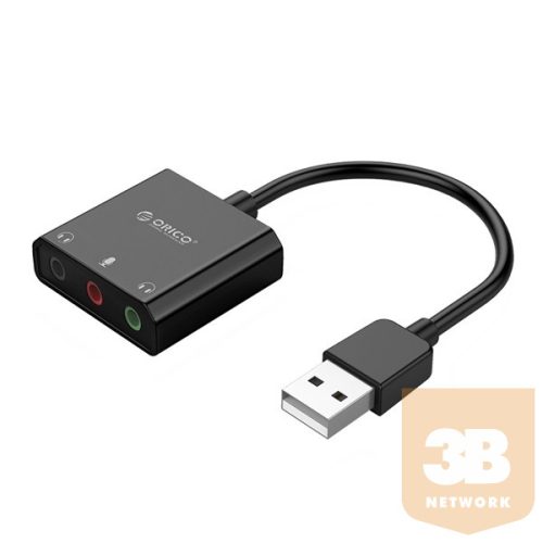 Orico külső hangkártya - SKT3-BK (Bemenet: USB/Thunderbolt, Kimenet: 2x3,5mm Jack 3pin+1x 3,5mm Jack 4pin)